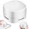 SPORWAY Mini aspiradora recargable por USB, mini aspiradora de mesa, potente 360°, portátil, inalámbrica con cable de carga y cepillos, para oficina, coche, viajes, escuela (blanco)