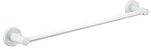 Barre Porte-Serviettes Simple Murale Blanc pour Salle de Bain et Cuisine, Rond pour Toilettes, Montage à Vis, 30 cm à 98 cm en Option (60 cm)