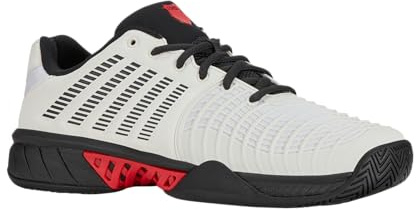 K-Swiss Express Light 3, Tenis Shoe Hombre, Bright White Stretch Limo High Risk Red, 46.5 EU