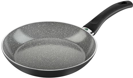 BALLARINI Bologna Bratpfanne 28 cm, Aluminium, Keramik-Antihaftbeschichtung, kratzfeste Keramikpfanne für alle Herdarten, Induktionsgeeignet [Made in Italy], Schwarz / Grau