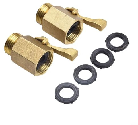 Lot de 2 valves d'arrêt en laiton massif pour tuyau d'arrosage avec des caractéristiques fiables de prévention des fuites