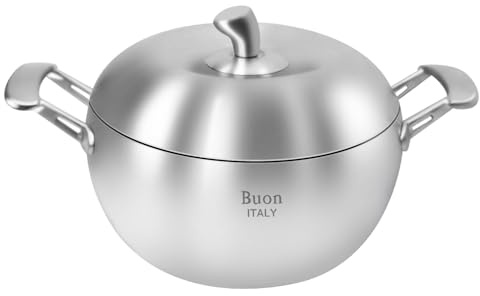 5-Ply Stainless Steel Stock Pot 3.9 Quart Soup Pot with Lid, Stay-Cool Handles, Nonstick Induction Stewpot for Cooking