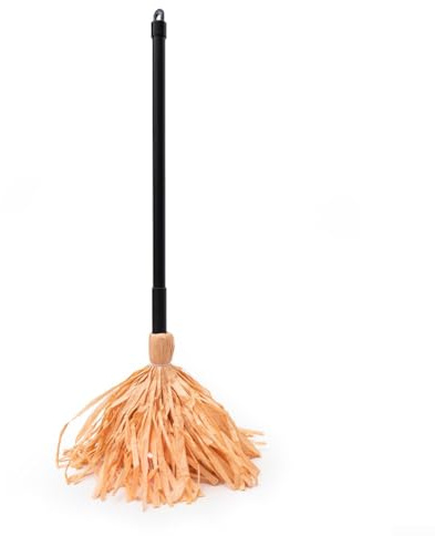 HEBEOT Scopa rotante a induzione elettrica per Halloween, con luci LED rosse attivate dal suono, sistema di vibrazione e design alimentato a batteria, decorazione spettrale per interni ed esterni