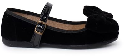 Pisamonas Ballerine Velluto Fiocco Grande Cinturino Vernice Misurare 33 Colore Nero