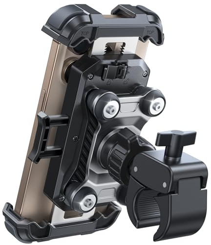 JOYROOM Handyhalterung Motorrad [Doppelt Vibrationsgedämpft] Handyhalter Fahrrad [Verbesserte Metall Fahrradlenker] Handy Halterung Lenker für iPhone 17 16 15 Pro Max Samsung Smartphones 4,7-7