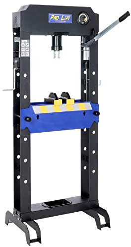 Pro-Lift-Werkzeuge Hydraulik-Presse 20t Werkstattpresse Industriepresse manuell + 8 Druckstücke blau Rahmenpresse Handpumpe umformen Shop-Press Abkantpresse