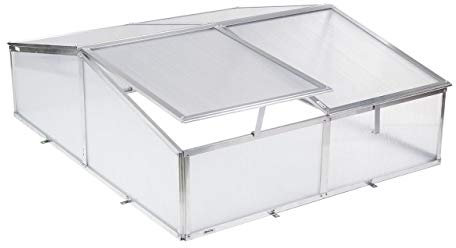 Gewächshaus/Frühbeet G21 zweiteiliges GA12 100 x 120 x 40 cm, stabile und Feste Aluminiumkonstruktion