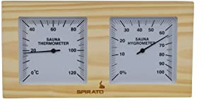 Bastutermometer och hygrometer i träram
