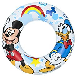 BESTWAY - Salvagente Mickey Roadster Racer - Gonfiabile - 91004 - Multicolore - Plastica - 11 cm di Diametro - Giocattolo Bambino Adulto - Gioco all'aperto - Piscina - A partire dai 3 anni