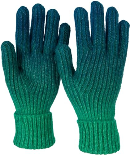 styleBREAKER Stickade handskar för kvinnor med gradient mönster, vinter, ombré stickade handskar, fingerhandskar 09010045