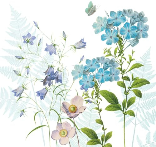 20 Servietten Blumen, Garten & Natur Wachsende, dezente Blumen als Tischdeko. Papierservietten mit Motiv. Auch für Decoupage und Serviettentechnik 33x33cm