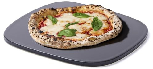 ROCKSHEAT Pizzastein, einzigartige Form, 30 x 28 cm, Pizzasteine für Backofen, Grill, BBQ, robuste Keramikbeschichtung, Backstein für Pizza & Brot & Kekse, innovatives unregelmäßiges Design,