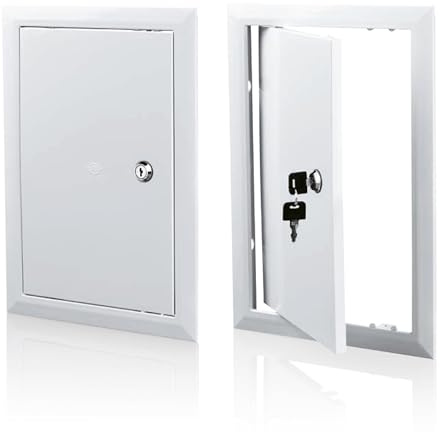 AIROPE Inspektionslucka, 400 x 500 mm, ABS-plast med nyckellås, sidoöppning vänster/höger, åtkomstpaneler för vattenmätare, tak, badkar, säkringslådor, döljer ledningar och rör