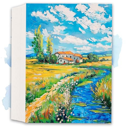 60 Blätter Aquarellpapier 300 g/m², Watercolor Papier 12.7x17.8cm, Wasserfarben Malpapier Aquarellblock Karten Blanko für Kinder Studenten Künstler Gouache Acryl Zeichnen Handlettering Basteln