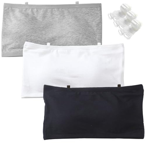 Bysion Reggiseno Senza Spalline per Ragazze Sportivo Intimo Senza Cuciture con Fisso Torace Pastiglie e Spalline Invisibili Bandeau Top Brassiere con Cotone per 10-18 Anni