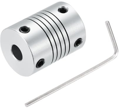QUARKZMAN 1Pz Accoppiamento Albero in Lega di Alluminio da 4mm a 6mm L25xD19 Accoppiatore Flessibile Giunto Motore Passo-Passo Connettore per Stampante 3D Macchina CNC, Argento