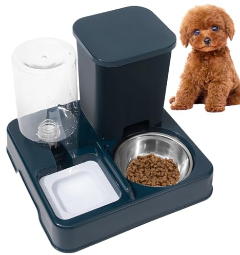 JIEBWCHA Mangiatoia Automatica 2 In 1 Per Animali Domestici 27x25x21 Cm Set Di Distributori Di Cibo E Acqua Per Gatti Antiribaltamento Igienico E Pratico Forniture Per Animali Rimovibili Mangiatoie