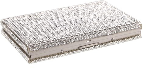SUPVOX Porte-Cartes Femme Strass Blanc Compact en Acier Inoxydable, Étui Multifonction pour Cartes de Crédit et Permis, Organiseur Élégant pour Bureau, Voyage et Usage Quotidien