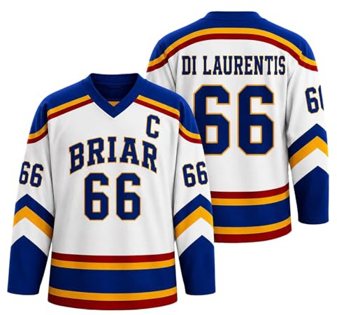 Off Campus Hockey Jersey Graham 44 & Logan 22 & Tucker 46 & Di Laurentis 66 Briar U Jersey Shirt Vneck Sweatshirt Sport Pullover Unisex Long Sleeve Sports Inspired Shirts Off Campus Merch for Fans