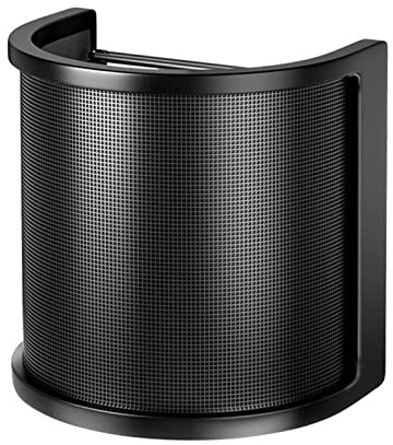 HUSHUI Mic Pop Filter 3-lagers Kompakt Design, Professionell Mikrofonsköld för Inspelning, Sång och Tal, Hållbar Plast och Metall, 1 Enhet