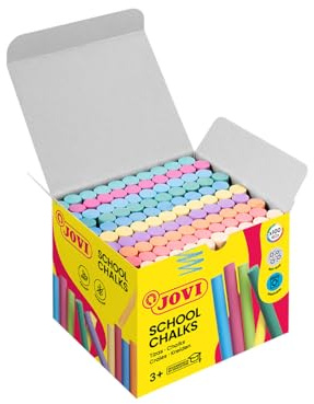 Jovi - Craies CLASSCOLOR, Boîte de 100 unités, Couleurs assorties, Elles ne produisent pas de poussière, Facile à effacer et très résistante, Sans gluten