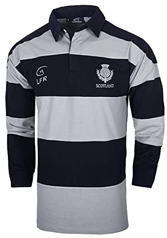 Scotland Longsleeve Striped Rugby Jersey (L), Navy