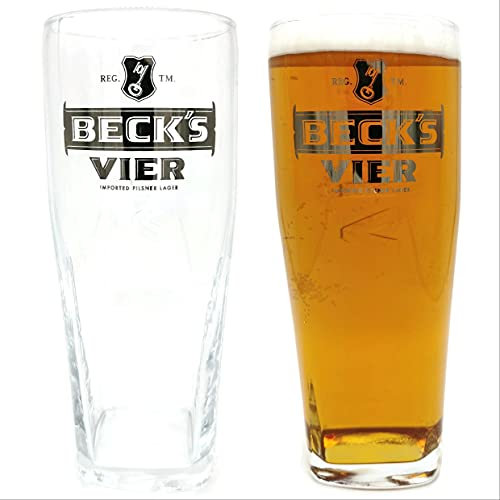 Import Vier Verre à bière Becks x 2. Paire de Becks Vier Import Verres à pinte
