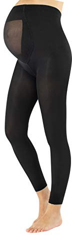 CALZITALY Collants sans Pied de Maternité Leggings Opaque | Noir | S, M, L, XL | 100 DEN | Fabriqué en Italie