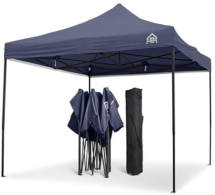All Seasons Gazebos | Tonnelle Pliante 3x3m | Matériaux Robustes, Entièrement Étanches et de Haute Qualité (Bleu Marine)