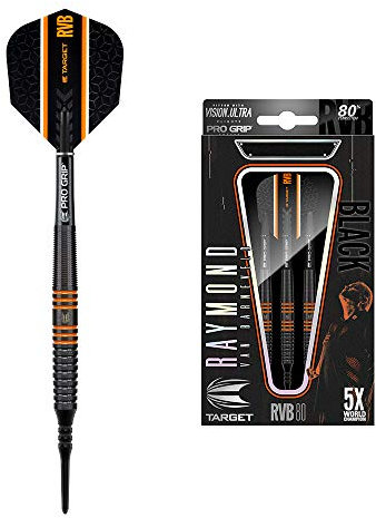 Target Darts Raymond van Barneveld RVB 80 Schwarzes 20G 80% Wolfram Softdarts-Set Dartpfeile