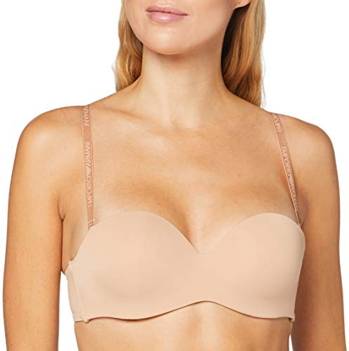 Emporio Armani Bandeau Strapless Custom Fit Bra Basic Bonding Microfiber, Reggiseno con Coppe Modellate Donna, Rosa (Nude Pink), 36C