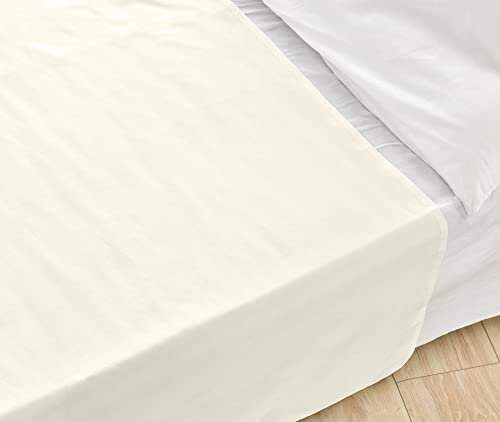 NatureMark Basic Bettlaken - weiches und pflegeleichtes Betttuch aus 100% Baumwolle ohne Gummizug Haustuch viele Größen und Farben Größe: 180x275 cm, Natur/Creme
