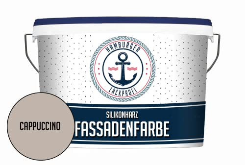 Hamburger Lack-Profi Fassadenfarbe MATT Cappuccino Silikonharz Fassadenfarbe Braun wetterbeständige Außenfarbe - Silikonharzfarbe Sockelfarbe - geruchsarme Farbe mit hoher Deckkraft (10 L)