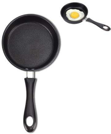 Brrnoo Non-Stick Frying Pan, Stainless Steel Induction Skillet for Eggs Omelettes, Suitable for Electric Gas Stove, 16CM with Comfortable Grip Handle