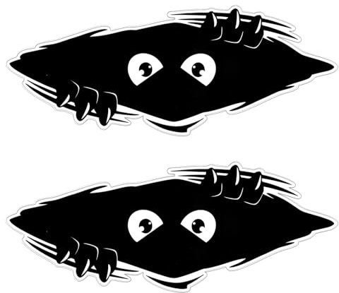 Mabor 2 Stück Lustige Monster Aufkleber Autoaufkleber Lustig Schwarze Wasserdicht 3D Aufkleber Auto für Motorrad Helm Fenster Wand Laptops Voyeurismus Augen Aufkleber