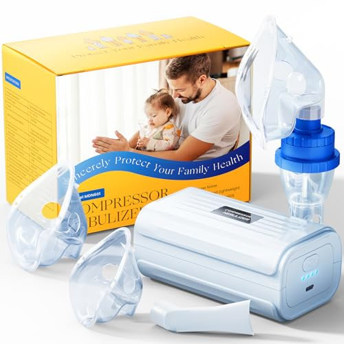 Aerosol Nebulizzatore A Compressore - Areosol per Bambini ed Adulti, Boccaglio E Maschera, Allevia Efficacemente le Malattie Sistemiche, Velocità di Atomizzazione Regolabile