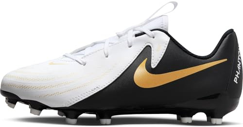 Nike Unisex Kinder Jr Phantom Gx Ii Academy Fg/Mg Fußballschuh, White Black MTLC Gold Coin, 37.5 EU
