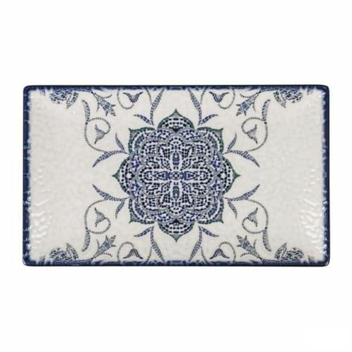 La Mediterránea Fuente de Cocina Rosetta Porcelana Rectangular 25,3 x 15 x 1,8 cm (18 Unidades)