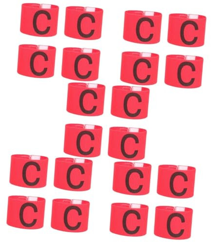 Milisten 20 Stk Fußball-Kapitänsbinde Bands von Fußballspielern Kapitänsband Fußball Kinderfußball kinder fußball verschleißfestes Fußballband Armbinden Fußball Erwachsener Zubehör rot