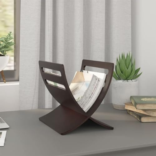 INLIFE Revistero de suelo de madera marrón muebles, armarios y almacenamiento (1,65 kg)