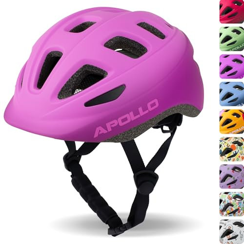Apollo Kinder Fahrradhelm, Helm für Kinder & Jugendliche, Multisport Helm, Fahrradhelm Mädchen, Fahrradhelm Jungen, Kinderhelm ab 3 Jahre, Verstellbarer Kinder-Helm, ab Größe 48, für Fahrrad & Roller