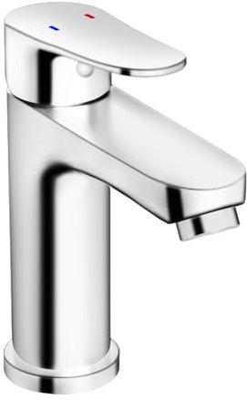 Wasserhahn Bad, Mischbatterie Waschraum Armaturen mit Auslaufhöhe 128mm, Wassersparend Wasserhahn Badezimmer mit Geräuscharm Keramischem Ventilkern Armatur Badezimmer, Chrom