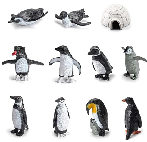 VOSSOT Figure di pinguino – Personaggi di animali realistici, pinguino, animali polari, topper per torta