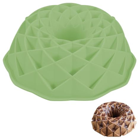 gvivej Stampo in Silicone per Torte, 23 cm Teglia per ciambellone in Silicone, Stampo per la Preparazione Della Torta Mousse di Pane, Verde
