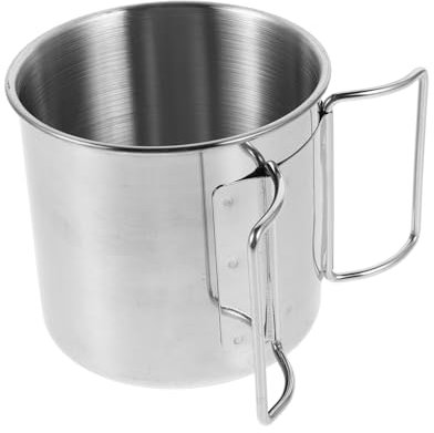 Kisangel Edelstahlbecher Faltbar Tragbar Für Camping Wandern Outdoor-aktivitäten Als Kaffeebecher Teetasse Oder Wasserbecher Spülmaschinenfest Silber