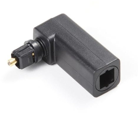 Sirxlevcy 1 Pièces Toslink 90 Degrés Adaptateur de Câble Audio Optique Mâle à à Angle Droit 360 Tourne PC TV DVD Câble Optique Stéréo
