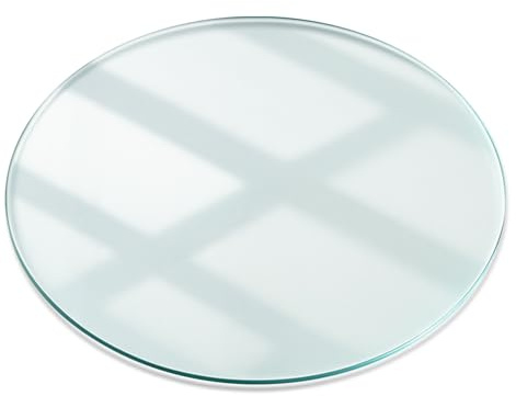 Tulup Glasplatte für Tisch ø 80 cm Tafelglas Dekoration für Küche und Esszimmer Gehärtetes Glas Transparent Auswechselbare Platte Klarglas mit Pads Geschliffene Kanten