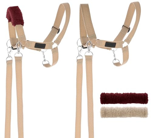 SKIPPI Licol pour Hobby Horse - Beige, Hobby Horse Accessoire, Rênes et 2 Housses Amovibles Inclus, Taille Universelle
