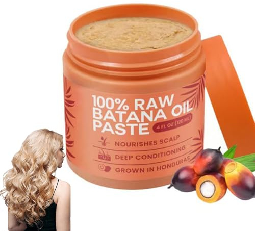 Batana Öl für Haare, Batana Haaröl, Raw Ba-tana Oil Paste für Haarwachstum, Hair Oil gegen Haarausfall, erhöht die Haardichte, Repariert Trockenheit, Männer und Frauen