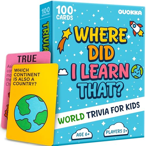 Quokka Trivia Games for Kids - Geography, Culture and Fun Facts Card Game
